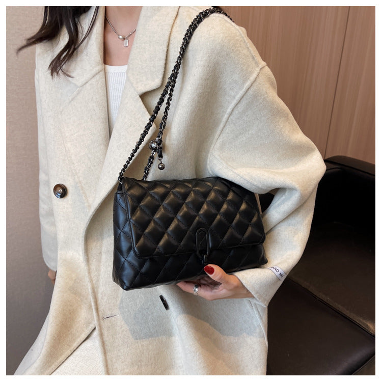 High-Quality Texture Bag for Women Autumn Winter 2025 New Trendy Fashion Quilted Chain Bag Niche Ladies Single Shoulder Crossbody Bag