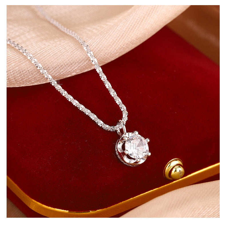 S925 Sterling Silver Necklace for Women 2024 New Hot-Selling Collarbone Chain Elegant Light Luxury Niche High-End Neck Chain Accessory