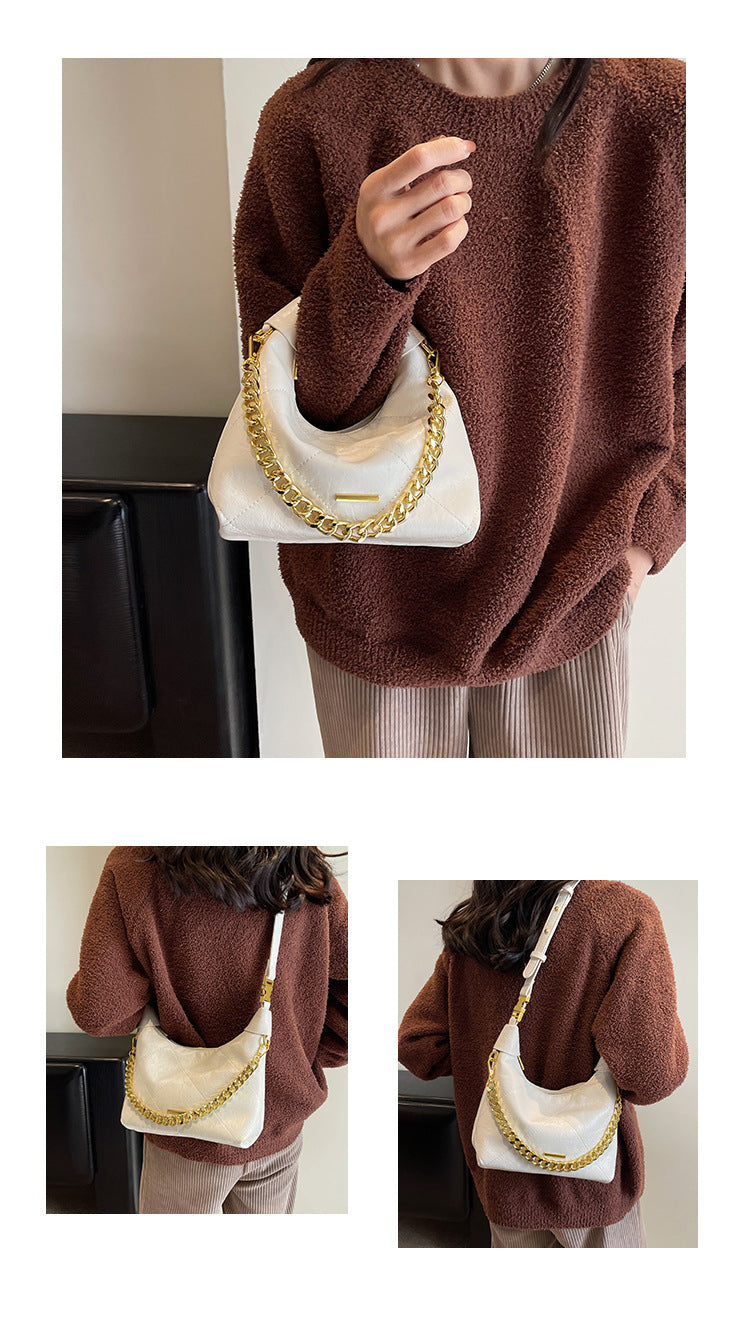 2025 New High-End Handbag Crossbody Bag Quilted Chain Handbag Design Soft Leather Dumpling Bag for Women