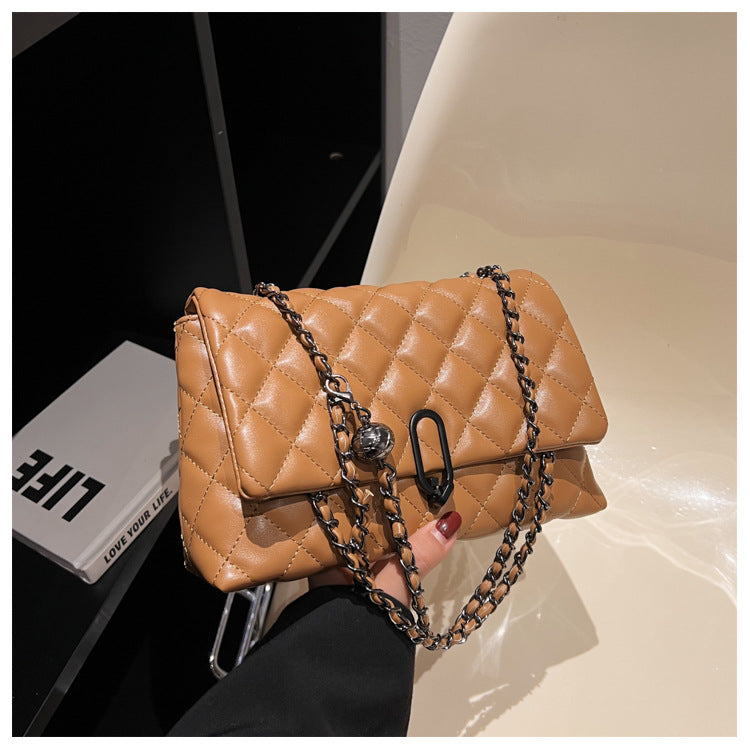 High-Quality Texture Bag for Women Autumn Winter 2025 New Trendy Fashion Quilted Chain Bag Niche Ladies Single Shoulder Crossbody Bag