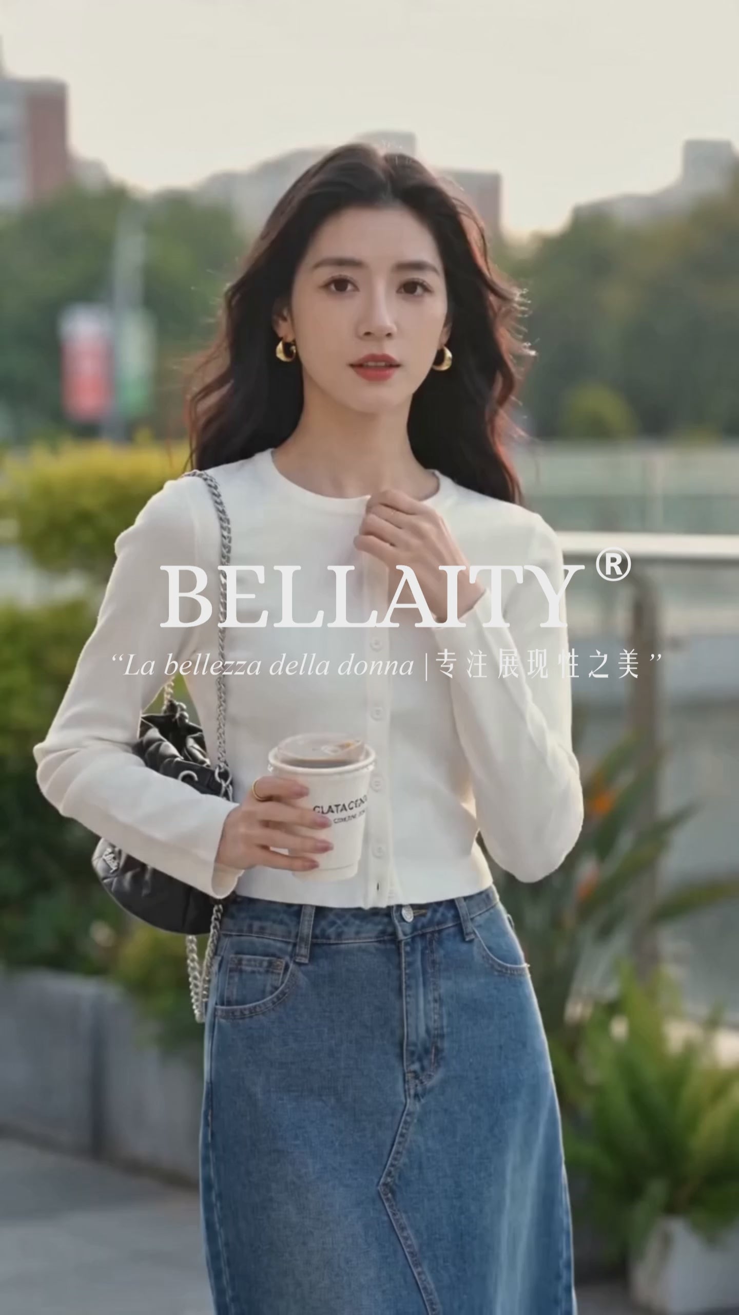 BELLAITY Black Vegan Leather Bucket Bag with Metal Chain Strap